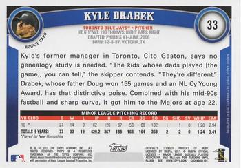 2011 Topps Opening Day #33 Kyle Drabek Back