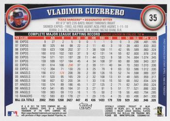 2011 Topps Opening Day #35 Vladimir Guerrero Back