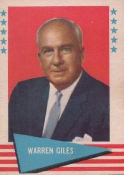 1961 Fleer Baseball Greats (F418-3) #33 Warren Giles Front