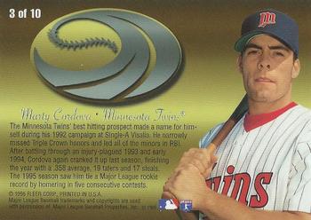 1995 Flair - Wave of the Future #3 Marty Cordova Back