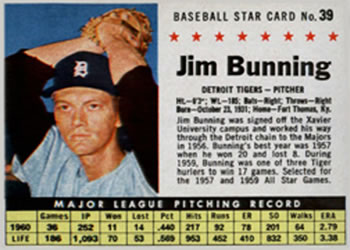 1961 Post Cereal (F278-33) #39 Jim Bunning Front