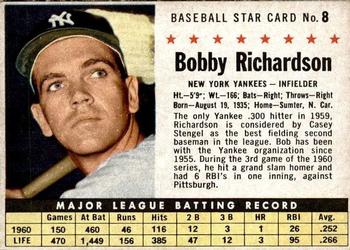 1961 Post Cereal (F278-33) #8 Bobby Richardson Front