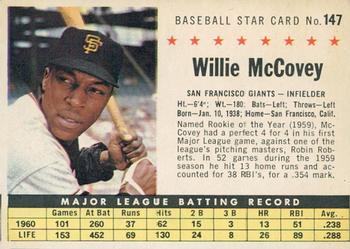 1961 Post Cereal (F278-33) #147 Willie McCovey Front