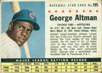 1961 Post Cereal (F278-33) #195 George Altman Front