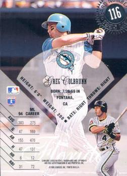 1995 Leaf #116 Greg Colbrunn Back