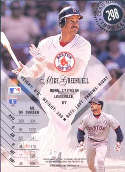 1995 Leaf #298 Mike Greenwell Back