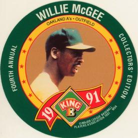 1991 King B Discs #1 Willie McGee Front
