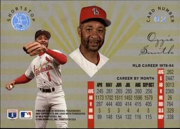 1995 Leaf Limited #62 Ozzie Smith Back