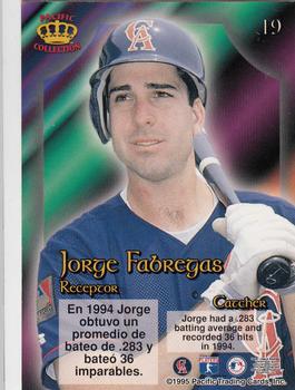 1995 Pacific Prism #19 Jorge Fabregas Back