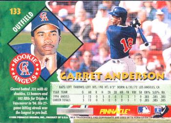 1995 Pinnacle #133 Garret Anderson Back