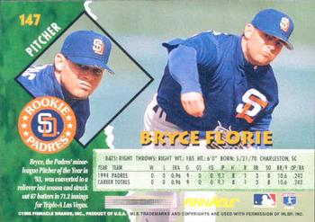 1995 Pinnacle #147 Bryce Florie Back