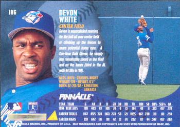 1995 Pinnacle #186 Devon White Back