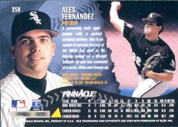 1995 Pinnacle #359 Alex Fernandez Back