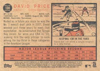 2011 Topps Heritage #100 David Price Back