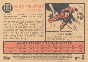 2011 Topps Heritage #183 Mike Pelfrey Back