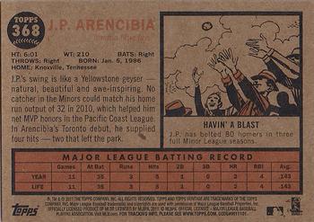 2011 Topps Heritage #368 J.P. Arencibia Back
