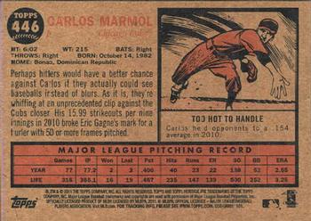 2011 Topps Heritage #446 Carlos Marmol Back
