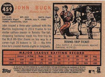 2011 Topps Heritage #459 John Buck Back