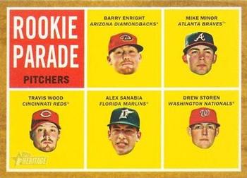 2011 Topps Heritage #494 Barry Enright / Mike Minor / Travis Wood / Alex Sanabia / Drew Storen Front