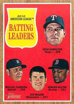 2011 Topps Heritage #51 Josh Hamilton / Miguel Cabrera / Joe Mauer / Adrian Beltre Front