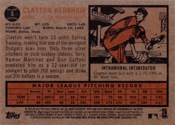 2011 Topps Heritage #5 Clayton Kershaw Back