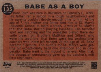 2011 Topps Heritage #135 Babe as a Boy Back