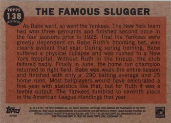 2011 Topps Heritage #138 The Famous Slugger Back