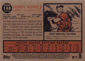 2011 Topps Heritage #148 Jonny Gomes Back