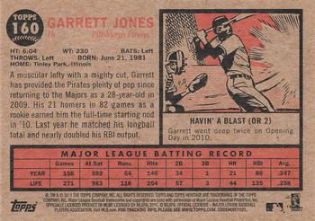 2011 Topps Heritage #160 Garrett Jones Back