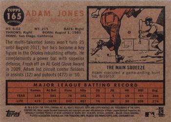 2011 Topps Heritage #165 Adam Jones Back