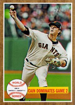 2011 Topps Heritage #233 Cain Dominates Game 2 Front