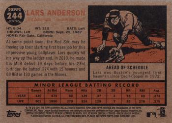 2011 Topps Heritage #244 Lars Anderson Back