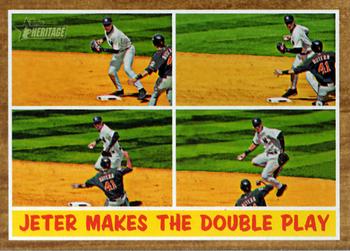 2011 Topps Heritage #311 Jeter Makes the Double Play Front