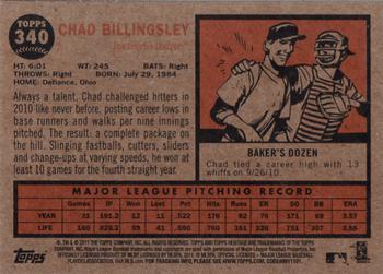 2011 Topps Heritage #340 Chad Billingsley Back