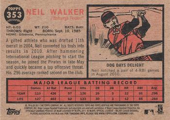 2011 Topps Heritage #353 Neil Walker Back