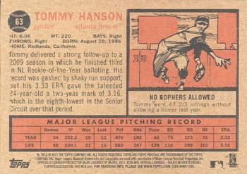 2011 Topps Heritage #63 Tommy Hanson Back