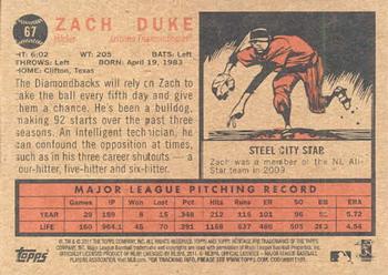 2011 Topps Heritage #67 Zach Duke Back