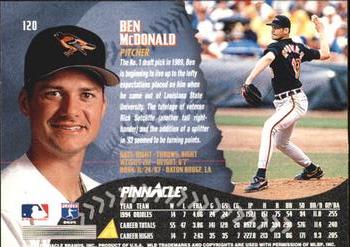 1995 Pinnacle - Artist's Proofs #120 Ben McDonald Back