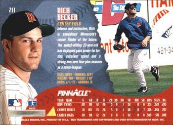 1995 Pinnacle - Artist's Proofs #211 Rich Becker Back