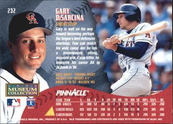 1995 Pinnacle - Museum Collection #232 Gary DiSarcina Back