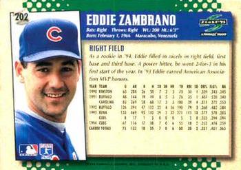 1995 Score #202 Eddie Zambrano Back