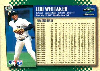 1995 Score #373 Lou Whitaker Back