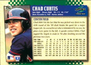 1995 Score #392 Chad Curtis Back
