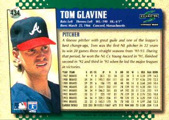 1995 Score #434 Tom Glavine Back