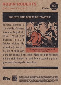 2011 Topps Heritage - Baseball Flashbacks #BF-4 Robin Roberts Back