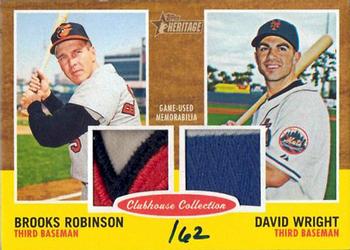 2011 Topps Heritage - Clubhouse Collection Dual Relics #CCDR-RW Brooks Robinson / David Wright Front