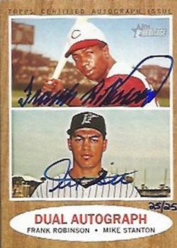 2011 Topps Heritage - Real One Dual Autographs #RODA-RS Frank Robinson / Mike Stanton Front