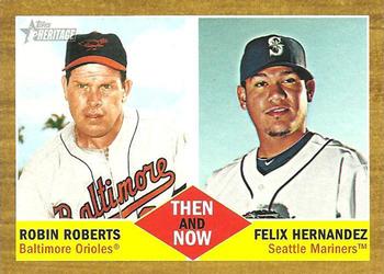 2011 Topps Heritage - Then and Now #TN-6 Robin Roberts / Felix Hernandez Front