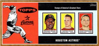 2011 Topps Heritage - Triple Stamp Box Topper #NNO Michael Bourn / Hunter Pence / Wandy Rodriguez Front