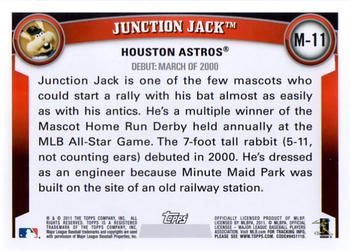 2011 Topps Opening Day - Mascots #M-11 Junction Jack Back